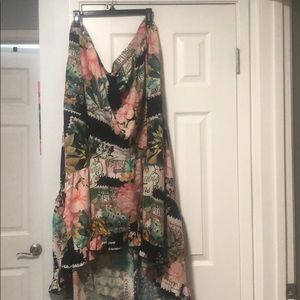 Asos Curve Postcard Print Hi/Lo skirt